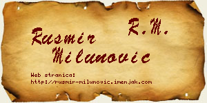 Rusmir Milunović vizit kartica